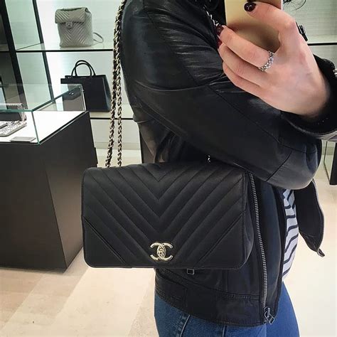 chanel chevron statement small flap bag